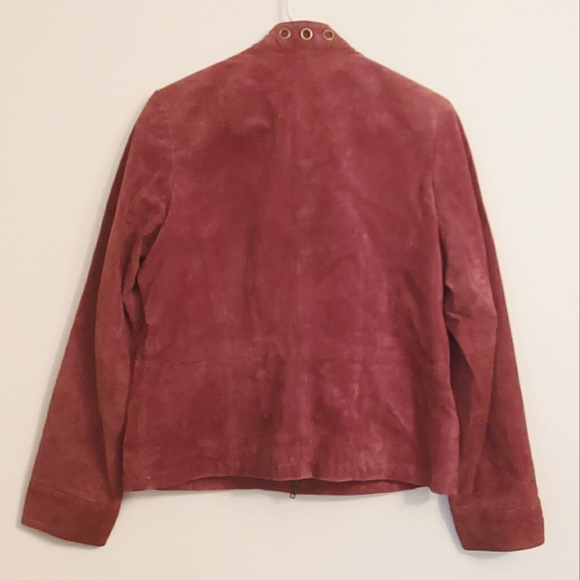 Ruff Hewn Burgundy Sued Leather Jacket - Picture 6 of 10